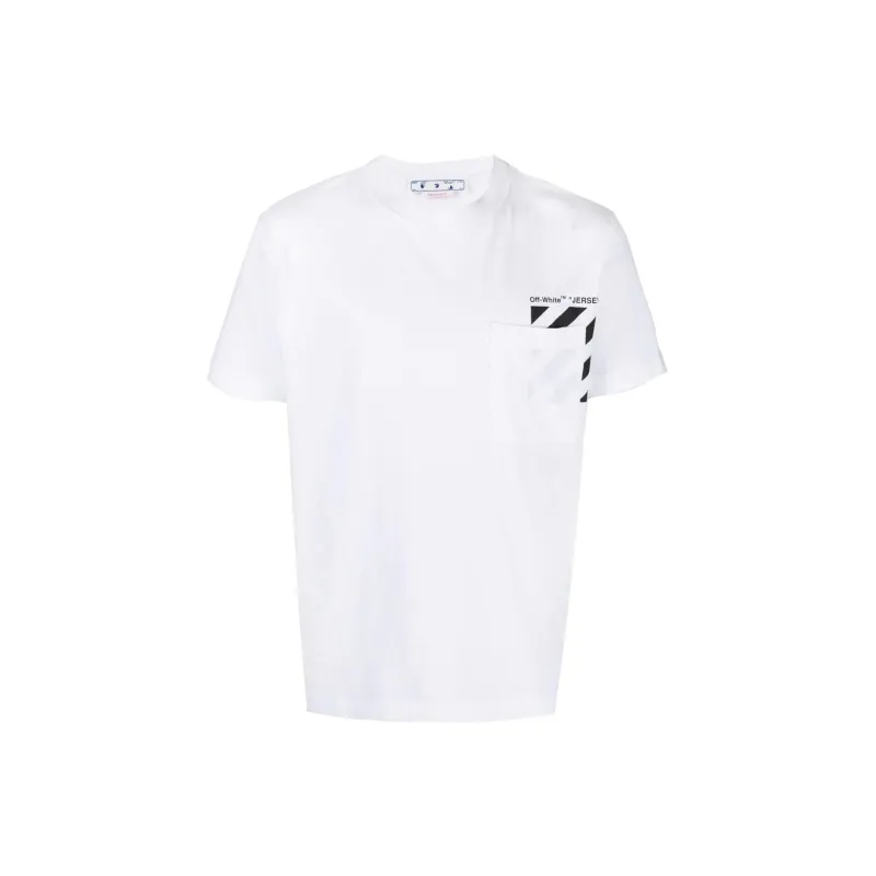 OFF WHITE Diag Stripe Pocket Tee-0