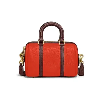 COACH Ruby Leather Handbag, Shoulder Bag, Crossbody Bag Trumpets Women's Red