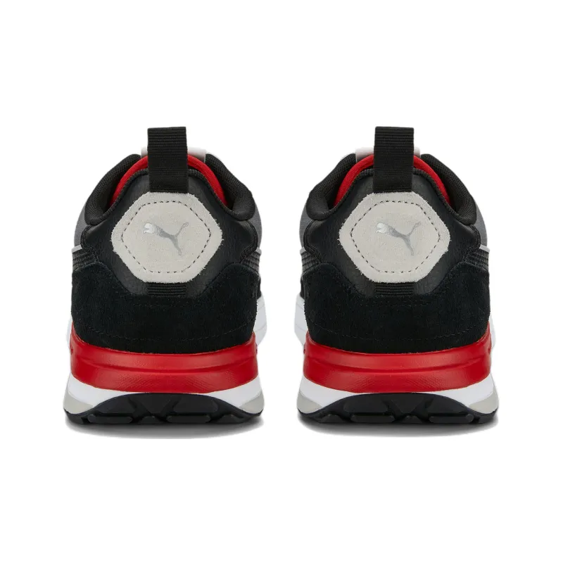 PUMA R22 Low Top Casual Shoes Unisex Black Red-4