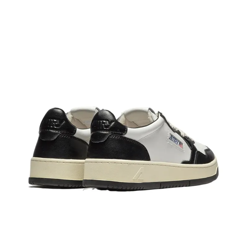 AUTRY Medalist Leather Low White Black Women's-2
