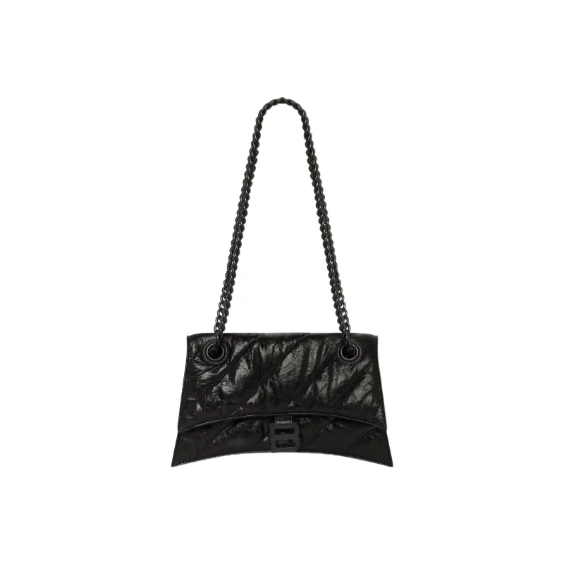 Balenciaga Crush Small Chain Quilted Bag Black-0