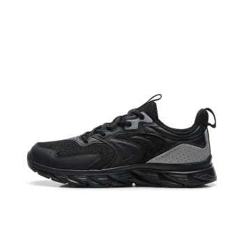 Anta Running Collection Anti Slip Wear Resistant Low Top Running Shoes Men's Black Gray Color