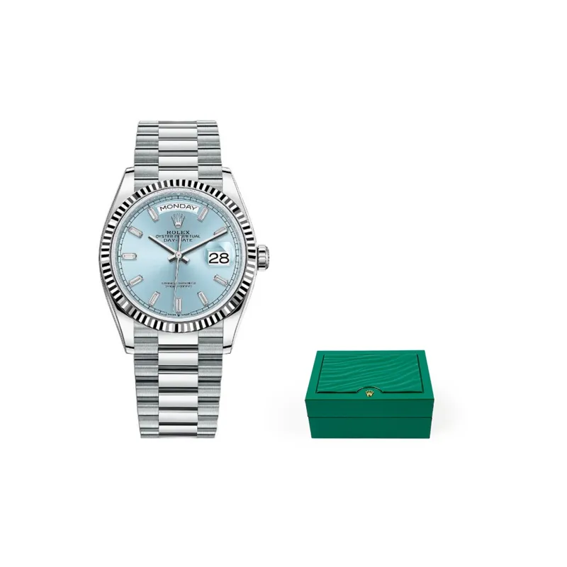 ROLEX Week-type Calendar Collection Automatic Mechanical Movement Women's Watch Watch 36mm Blue Dial-1