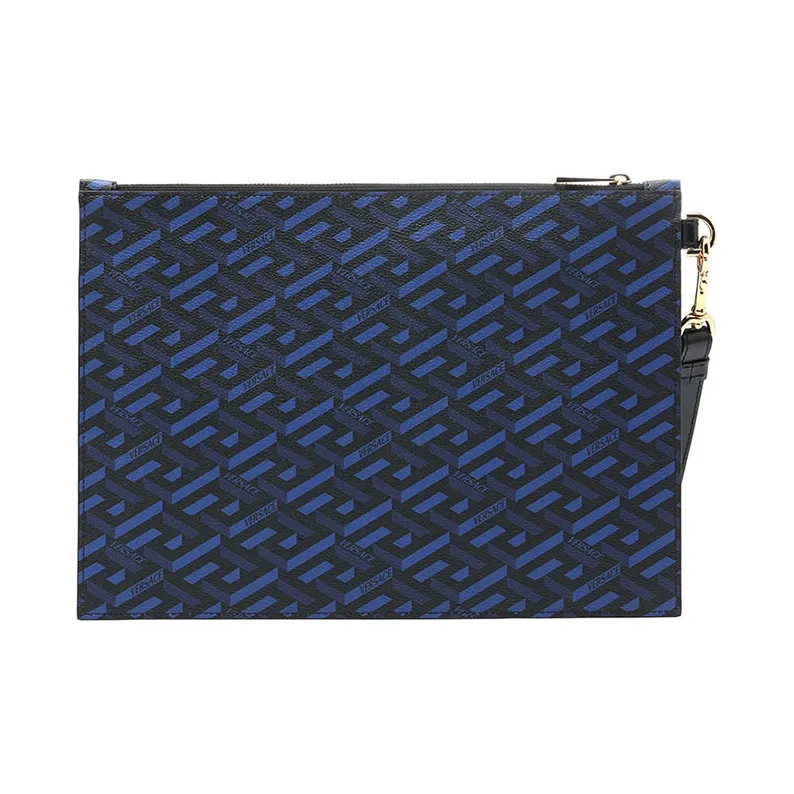 VERSACE Logo Detailed Zipped Clutch Bag-3