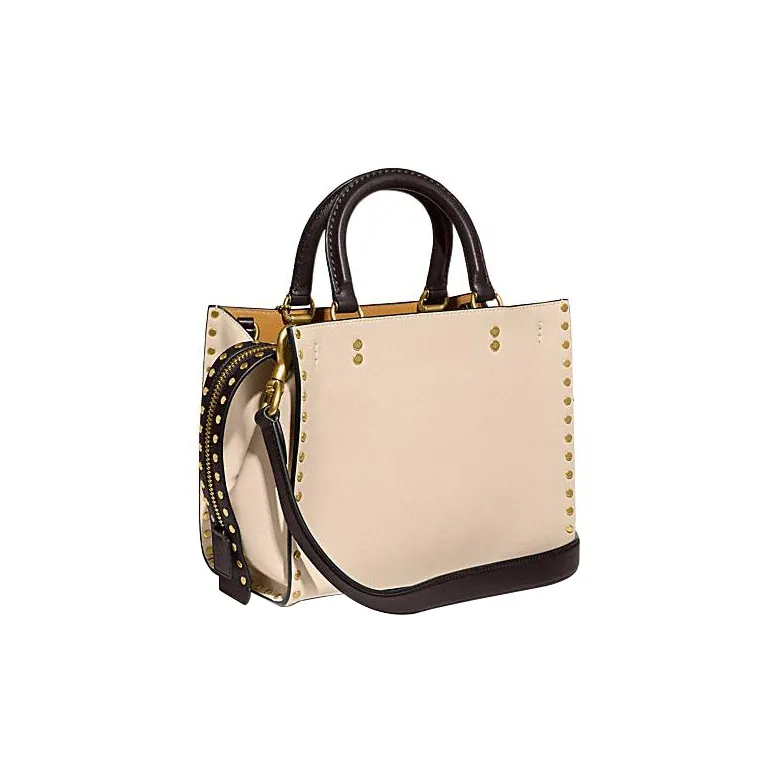 COACH Cow Leather Shoulder Bag Crossbody Bag Handbag 25 Women's Ivory White-1