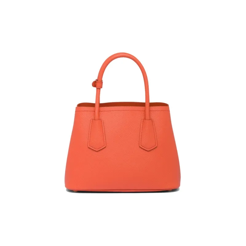 PRADA Double Saffiano Leather Shoulder Bag Crossbody Bag Handbag Mini Women's Orange-1