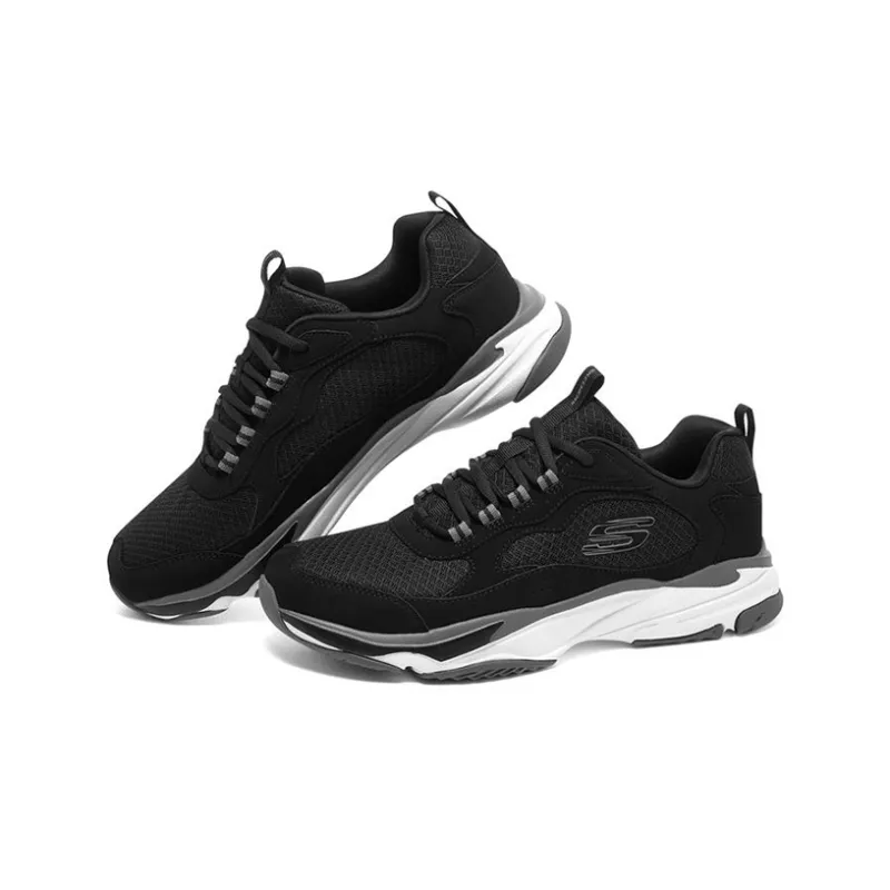 Skechers Cushioning Anti Slip And Wear Resistant Low Top Casual Shoes Men's Black Gray Color-2
