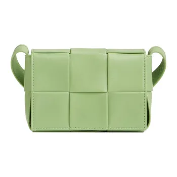 Bottega Veneta Candy Cassette Crossbody Bag Mini Intreccio Pistachio