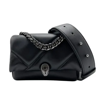 BVLGARI Serpenti Cabochon Calfskin Handbag, Shoulder Bag, Crossbody Bag Mini Women's Black