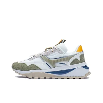 LiNing Durable Breathable Low Top Casual Running Shoes Men's White Green