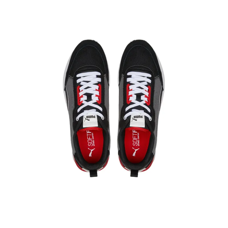 PUMA R22 Low Top Casual Shoes Unisex Black Red-3