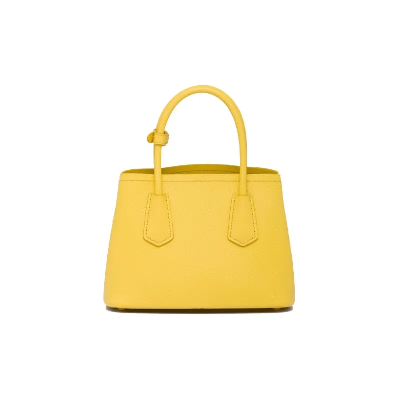 PRADA Double Leather Shoulder Bag Crossbody Bag Handbag Mini Women's Sunlight Yellow-2