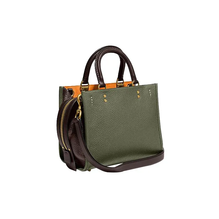 COACH Rogue Cow Leather Handbag Shoulder Bag Crossbody Bag Medium Size Women's Olive Green-1