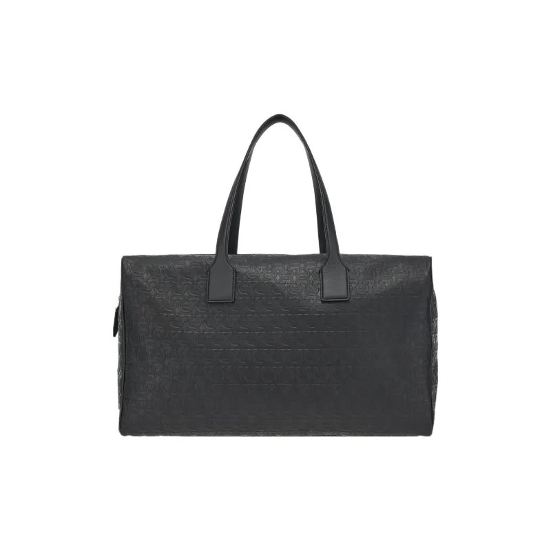 FERRAGAMO Calfskin Luggage Bag Handbag Men's Black-0