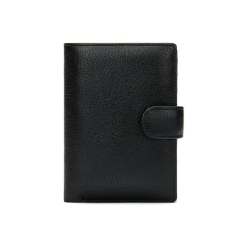 NOMK Top Grain Cow Leather Wallet Men's Black
