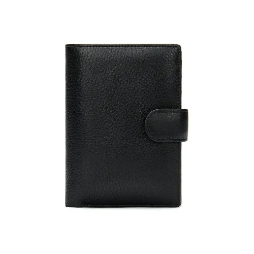NOMK Top Grain Cow Leather Wallet Men's Black