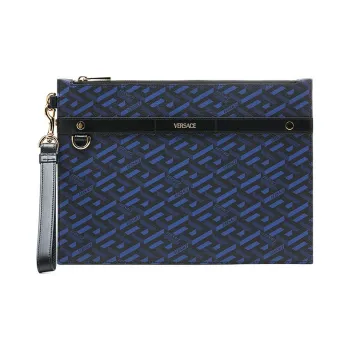 VERSACE Logo Detailed Zipped Clutch Bag