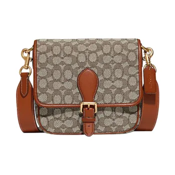 COACH Frankie Glove Tanned Leather With Fabric Lining Shoulder Bag Crossbody Bag Small Size Women's Monogram Brown