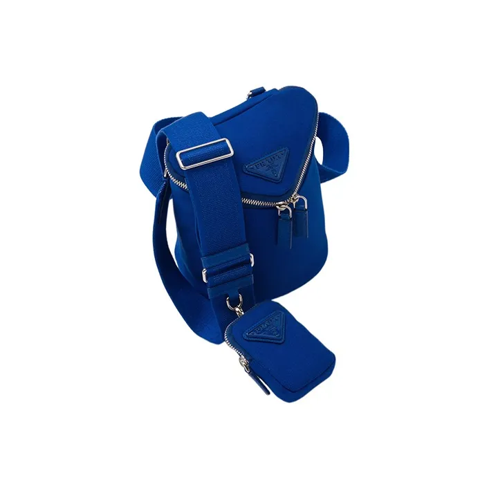 PRADA Canvas Bag, Crossbody Bag, Shoulder Bag Men's Blue-1