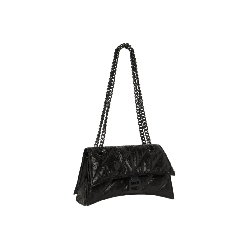 Balenciaga Crush Small Chain Quilted Bag Black-1