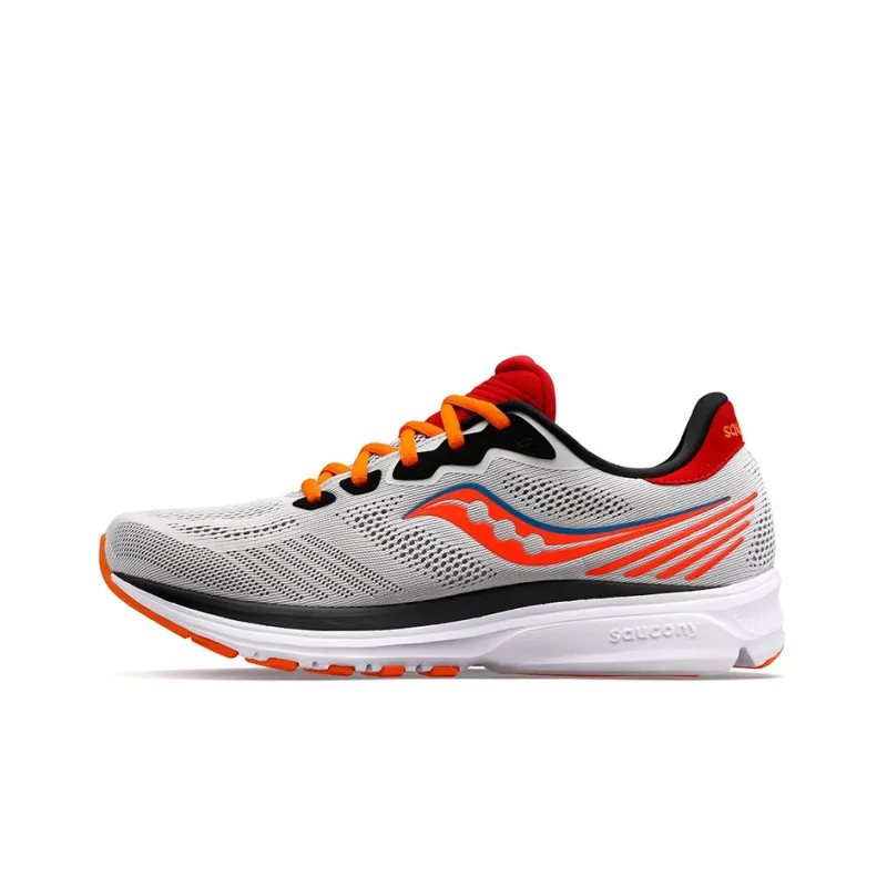 Saucony Ride Yutu 14 Cushioning Anti-Slip And Wear-Resistant Low-Top Running Shoes Men's Gray Orange 2E-Width-0