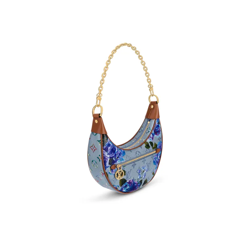 LOUIS VUITTON Loop Bag Floral Pattern Blue-1