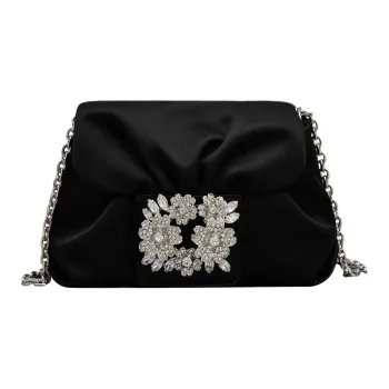 Roger Vivier Embellished Foldover Top Crossbody Bag
