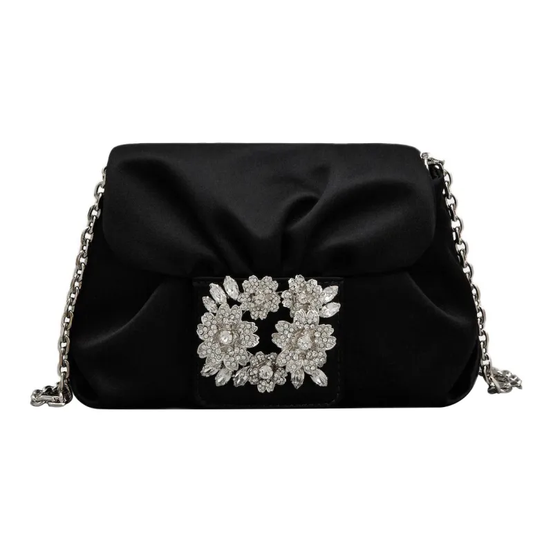 Roger Vivier Embellished Foldover Top Crossbody Bag-0