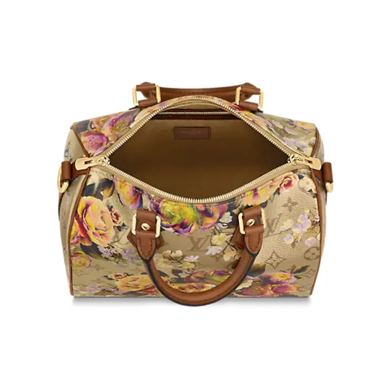 LOUIS VUITTON Speedy Bandouliere 25 Floral Pattern Gold-3