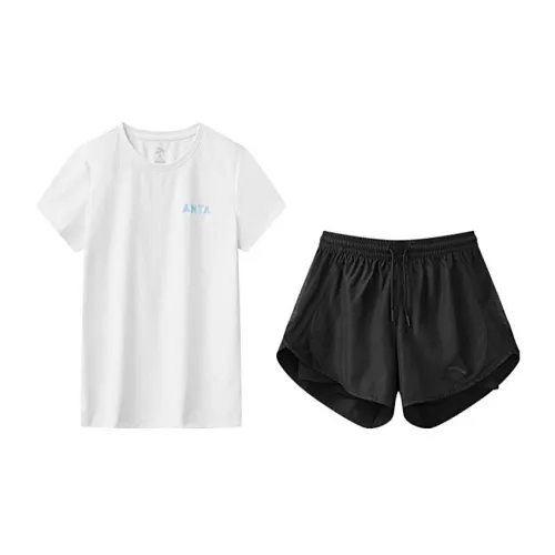 ANTA Casual Suits Women's Set Pure White+Black