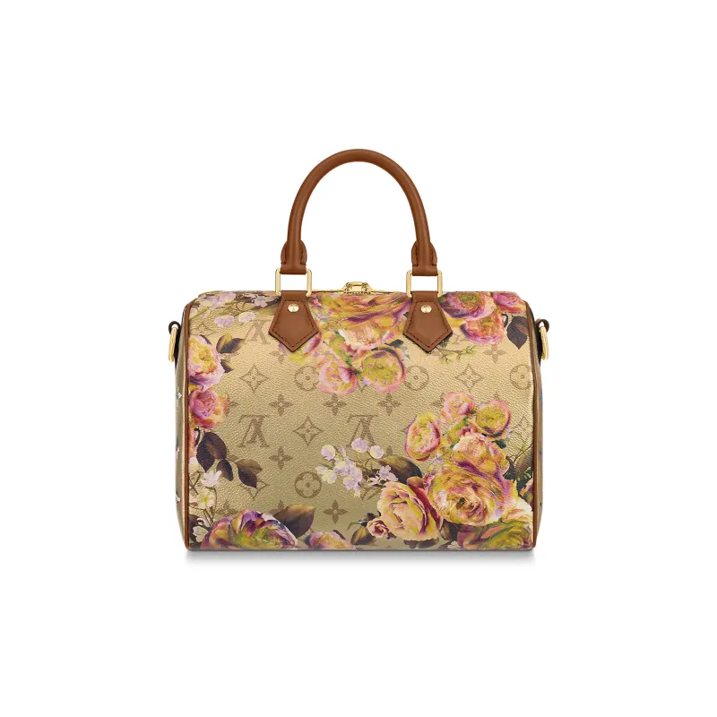 LOUIS VUITTON Speedy Bandouliere 25 Floral Pattern Gold-2