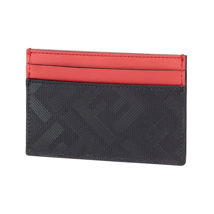 FENDI Cow Leather Card Holder Men's Red-1