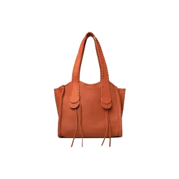 Chloe Mony Calfskin Tote Bag Shopping Bag Shoulder Bag Handbag Medium Size Women's Orange