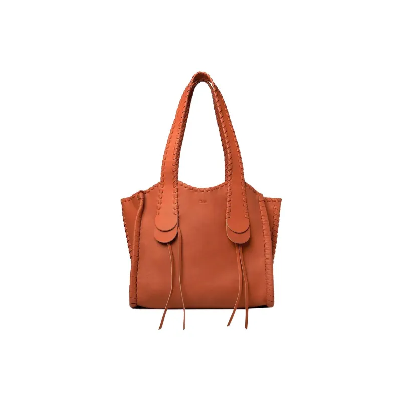 Chloe Mony Calfskin Tote Bag Shopping Bag Shoulder Bag Handbag Medium Size Women's Orange-0