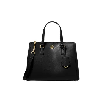MICHAEL KORS Chantal Leather Shoulder Bag, Handbag Medium Size Women's Black
