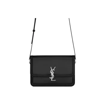 SAINT LAURENT SOLFERINO Cow Leather Messenger Bag, Shoulder Bag, Crossbody Bag Medium Size Women's Black