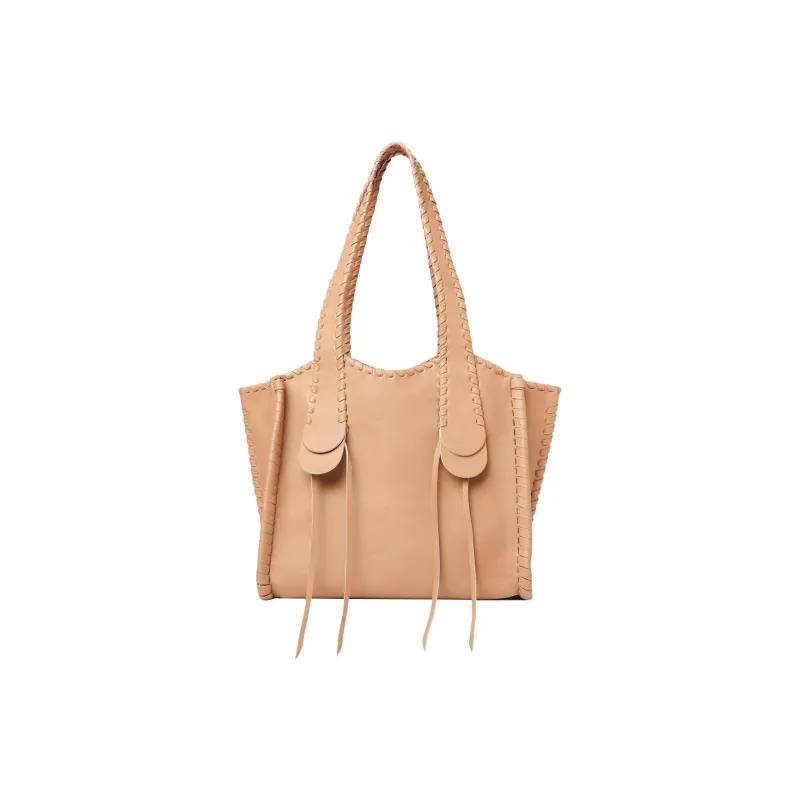 Chloe Mony Calfskin Tote Bag, Shopping Bag, Shoulder Bag, Handbag Medium Size Women's Light Tea Brown-1