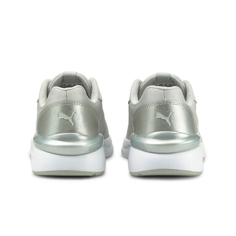 PUMA Rose Metallic Pop Low-Top Running Shoes Women's Gray Silver-3