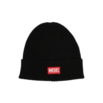 DIESEL K Coder H Logo Patch Ribbed Beanie