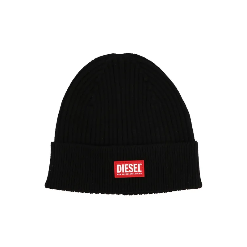 DIESEL K Coder H Logo Patch Ribbed Beanie-0