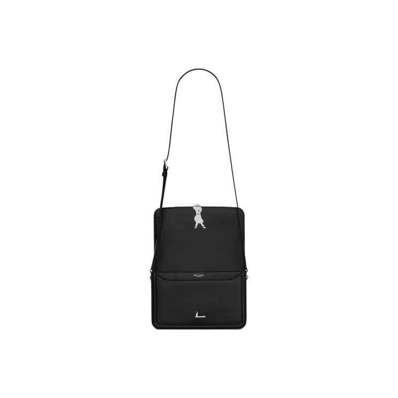 SAINT LAURENT SOLFERINO Cow Leather Messenger Bag, Shoulder Bag, Crossbody Bag Medium Size Women's Black-5