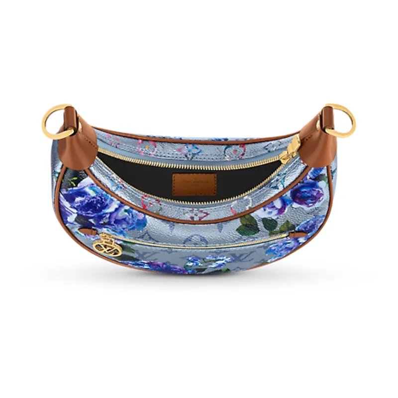 LOUIS VUITTON Loop Bag Floral Pattern Blue-3