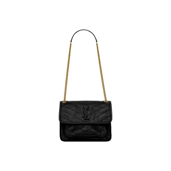 SAINT LAURENT Cow Leather Hobo Bag Portable Crossbody Bag Shoulder Bag Women's Black