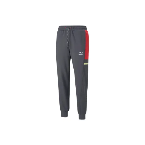 PUMA GLITCH Knitted Sweatpants Men Black Sandalwood