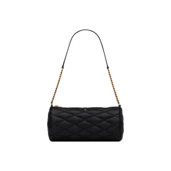SAINT LAURENT Sheepskin Cylinder Bag Shoulder Bag Handbag Shoulder Bag Women's Black