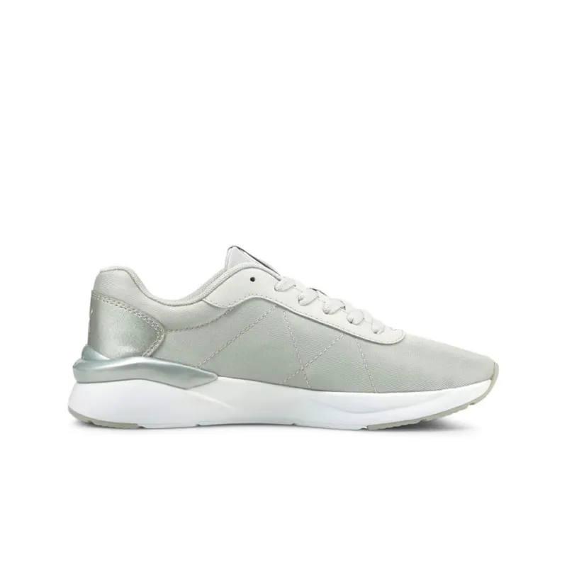 PUMA Rose Metallic Pop Low-Top Running Shoes Women's Gray Silver-1