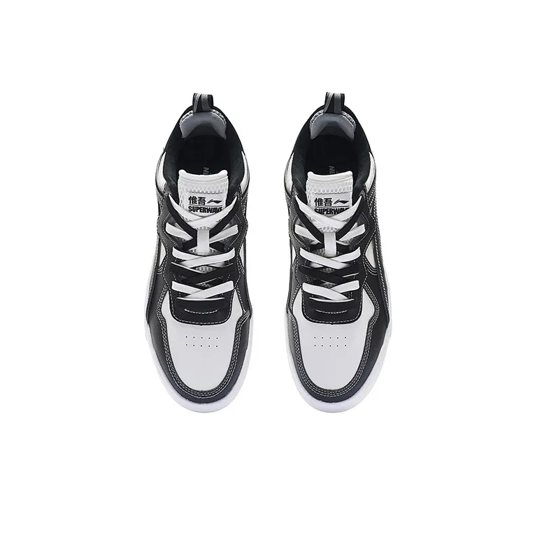 LiNing Wave Lite Low Top Skateboard Shoes Men's Black White-3