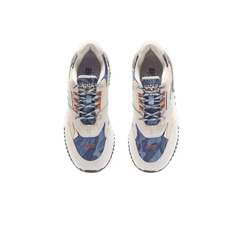 LiNing 001 Ingenuity Cushioning, Slip Resistant, And Abrasion Resistant Low Top Sports Casual Shoes Men's Gray Blue-3