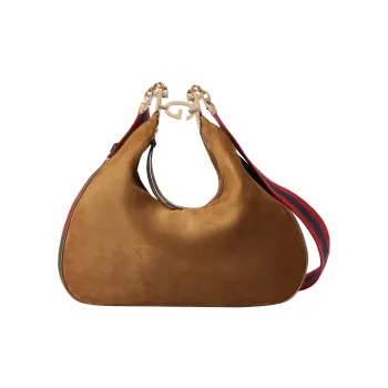 GUCCI Attache Suede Crossbody Bag Shoulder Bag Women's Brown