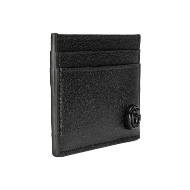 GUCCI GG Marmont Leather Card Holder Men's Black-1